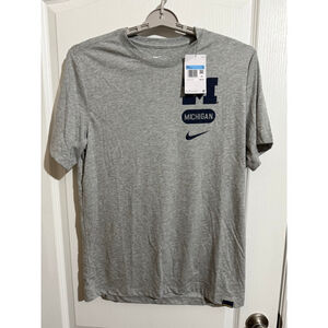 Men's Nike Michigan Grey Navy Short Sleeve Tee Size M